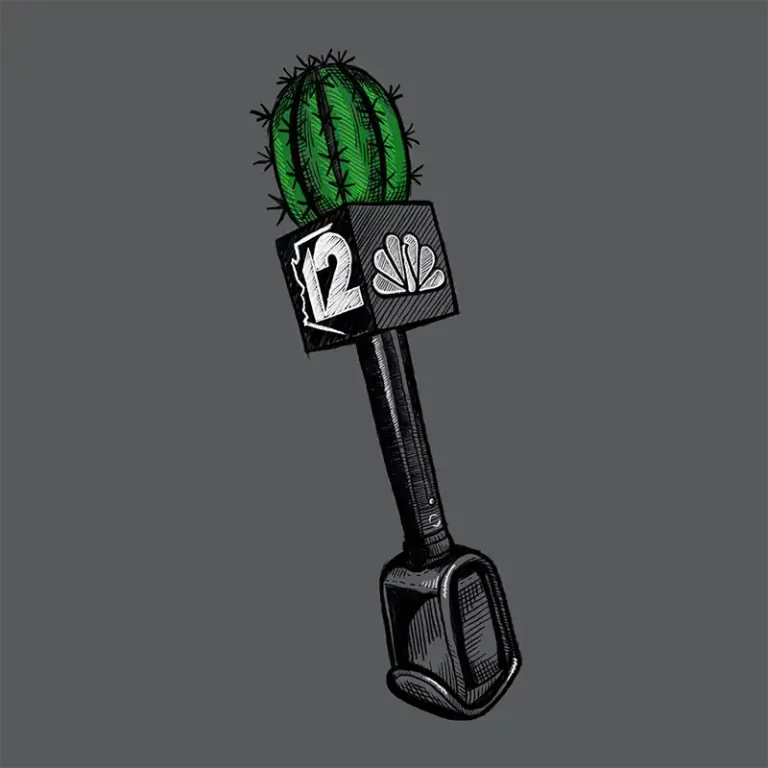 NBC12News Cactus Mic Sketch enamel pin