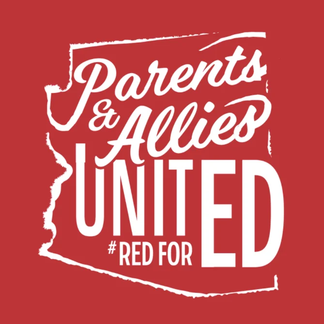 Parents & Allies United Red for Ed design