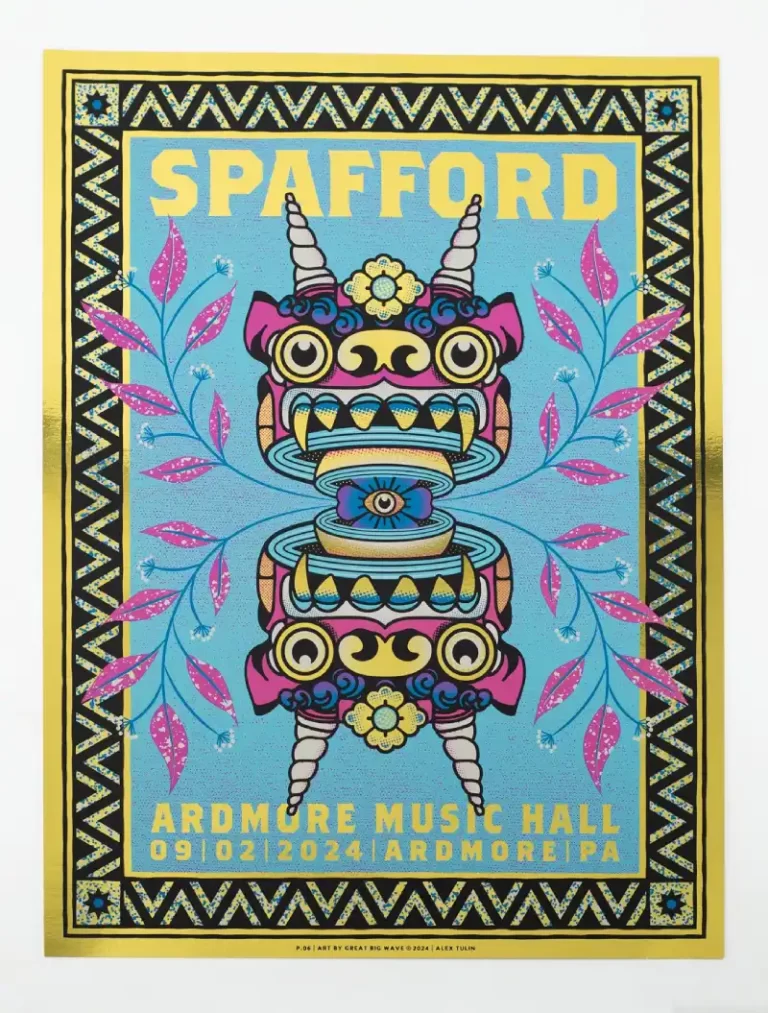 Screen Printed Poster Spafford 5c 18x24 Gold Holographic