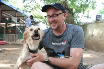Dan volunteering in India at Animal Aid Unlimited